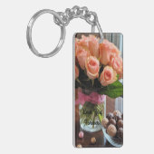 Roze roze Sleutelhanger op maat (Voorkant Links)