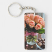 Roze roze Sleutelhanger op maat (Voorkant)