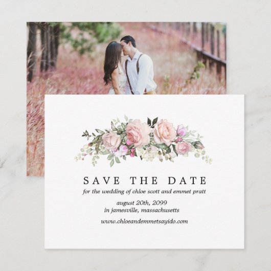 Roze roze sparen de Kaart van de Datum met de Acht (Voorkant / Achterkant)