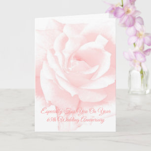 Roze roze speciaal 65th Wedding Jubileum Kaart