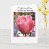 Roze roze speciaal 70th Wedding Jubileum Kaart (Gele Bloem)