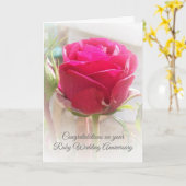 Roze roze speciaal gepersonaliseerd Jubileum voor  Kaart (Gele Bloem)