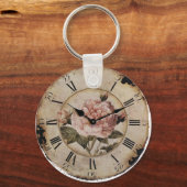  roze roze steampunk bruiloft sleutelhanger (Voorkant)