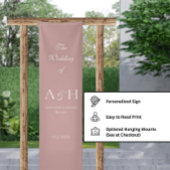 Roze Roze Stof Bruiloft Welkom Banner