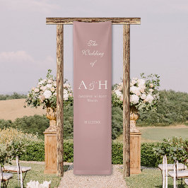 Roze Roze Stof Bruiloft Welkom Banner