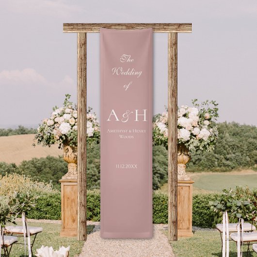 Roze Roze Stof Bruiloft Welkom Banner