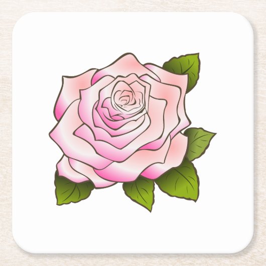 roze roze tekening kartonnen onderzetters (Voorkant)