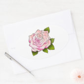  Roze Roze Tekening Ovaal Sticker (Envelop)