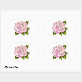  Roze Roze Tekening Ovaal Sticker (Vel)