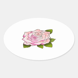 Roze Roze Tekening Ovaal Sticker
