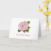  roze roze tekening snel goed Kaart (Gele Bloem)