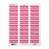 Roze roze terugzendlabel etiket (Full Sheet)
