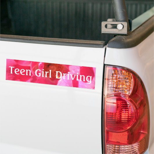 roze roze tienermeisje met bumpersticker (Op Truck)
