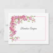 Roze roze trellis van uw bureau een persoonlijk notitiekaartje (Voorkant)