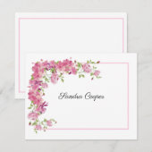 Roze roze trellis van uw bureau een persoonlijk notitiekaartje (Voorkant / Achterkant)