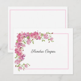 Roze roze trellis van uw bureau een persoonlijk notitiekaartje