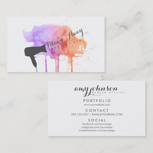 roze roze tsjechische moderne blaasbalkkantoncentr visitekaartje (Voorkant / Achterkant)