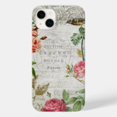 Roze Roze & Typografie Ephemera Case-Mate iPhone Case (Achterkant)