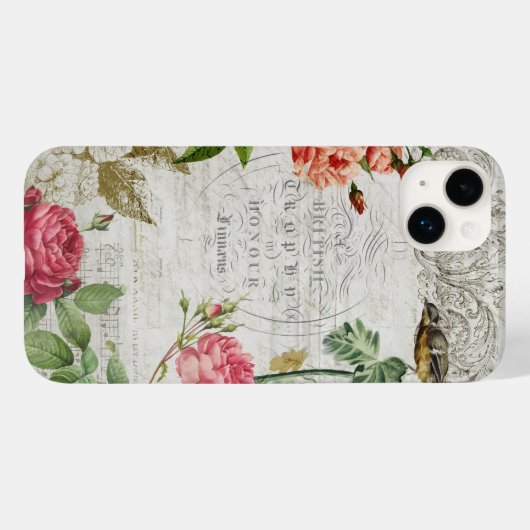  Roze Roze & Typografie Ephemera Case-Mate iPhone Case (Achterkant (horizontaal))