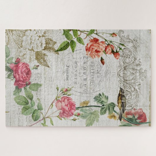  Roze Roze & Typografie Ephemera Legpuzzel (Horizontaal)