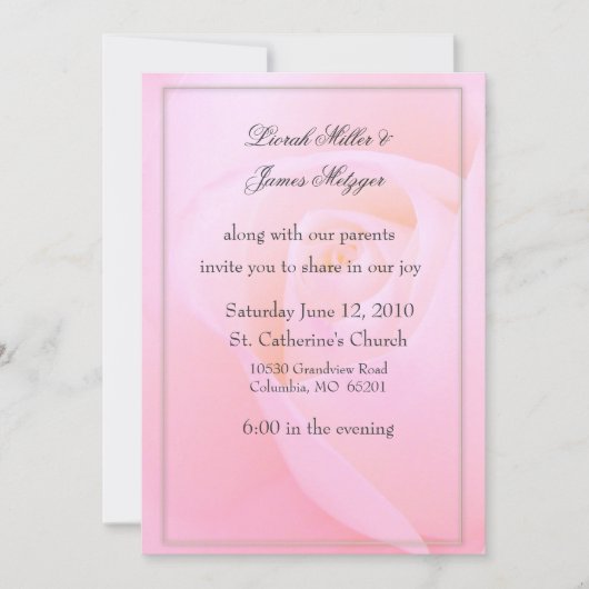 Roze roze uitnodiging voor weddenschappen (Voorkant)