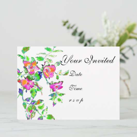  Roze Roze Uitnodigingen (Staand voorkant)