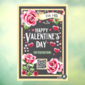 Roze Roze Valentijn Raam Cling/ 24x36/ Aanpassen Raamsticker (Vel 3)