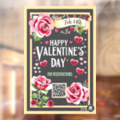 Roze Roze Valentijn Raam Cling/ 24x36/ Aanpassen Raamsticker (Vel 2)