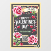 Roze Roze Valentijn Raam Cling/ 24x36/ Aanpassen Raamsticker (Vel)