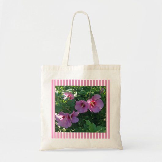 roze roze van Sharon Foto Striped Canvas tas (Voorkant)