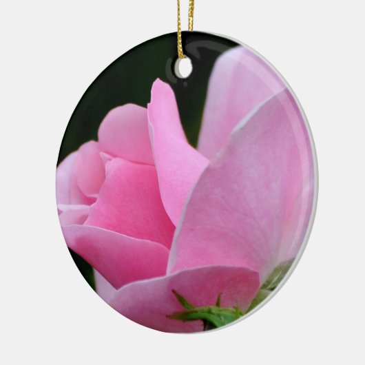 Roze roze ventilator keramisch ornament (Links)