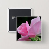 Roze roze ventilator vierkante button 5,1 cm (Voorkant /achterkant)