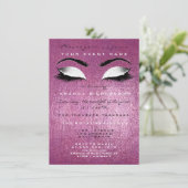 Roze Roze Verf Witte Mint Glitter 16e bruids Kaart (Staand voorkant)