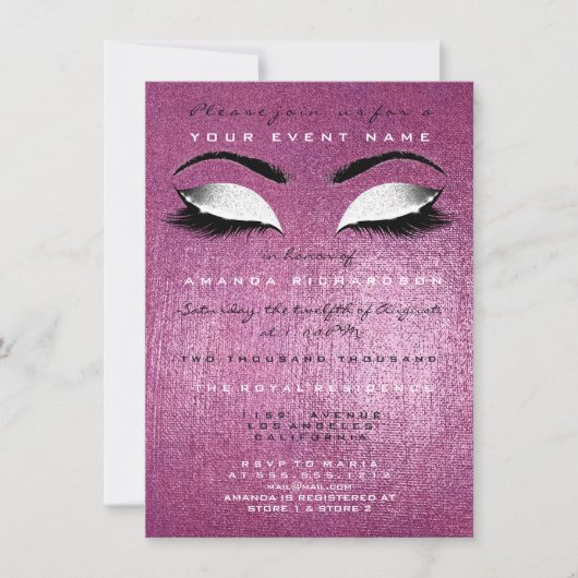 Roze Roze Verf Witte Mint Glitter 16e bruids Kaart (Voorkant)