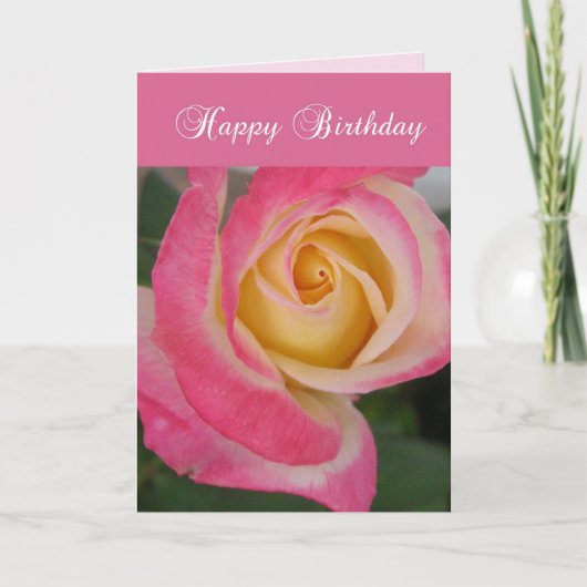Roze Roze Verjaardagskaart Kaart (Voorkant)