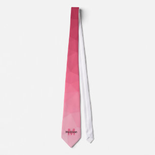 Roze roze verloop geometrie mesh patroon Monogram Stropdas