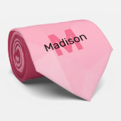 Roze roze verloop geometrie mesh patroon Monogram Stropdas (Opgerold)