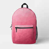 Roze roze verloop geometrisch mesh patroon bedrukte rugzak (Voorkant)