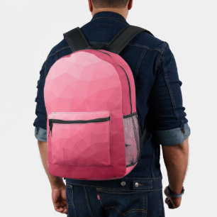Roze roze verloop geometrisch mesh patroon bedrukte rugzak
