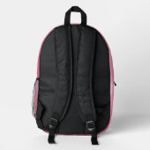 Roze roze verloop geometrisch mesh patroon bedrukte rugzak (Achterkant)