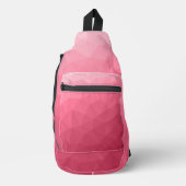 Roze roze verloop geometrisch mesh patroon sling bag (Voorkant)