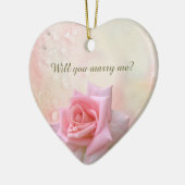 Roze roze Verloving Heart Keramisch Ornament (Links)