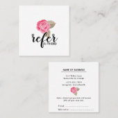 Roze roze Verwijs een vriendenkaart Vierkante Visitekaartje (Voorkant / Achterkant)