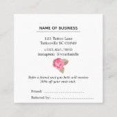 Roze roze Verwijs een vriendenkaart Vierkante Visitekaartje (Achterkant)