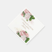 Roze Roze Vintage Bloemenkoppel Bruidsfeest Servet (Hoek)