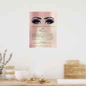 Roze Roze Violet Skin Makeup Eyes Lashes Price Poster (Keuken)