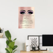 Roze Roze Violet Skin Makeup Eyes Lashes Price Poster (Thuiskantoor)