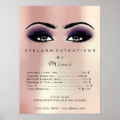 Roze Roze Violet Skin Makeup Eyes Lashes Price Poster (Voorkant)