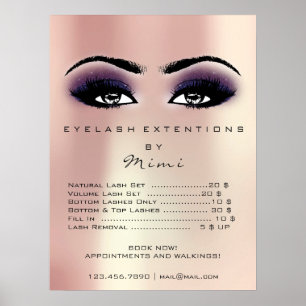 Roze Roze Violet Skin Makeup Eyes Lashes Price Poster