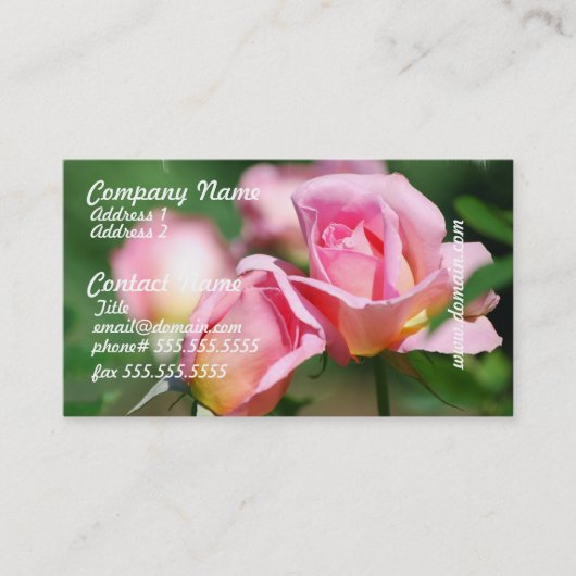 Roze roze Visitekaartjes (Voorkant)